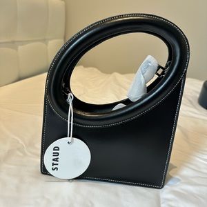 STAUD Limone Leather Tote/Crossbody/ Shoulder Handbag in Black - NWT
